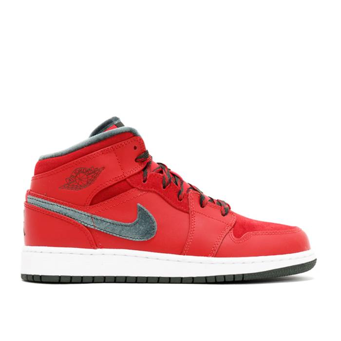 iCL@GAW[_ Air Jordan y Jordan 1 Mid Premium Bg 'Varsity Red' Youth z WjA LbY
