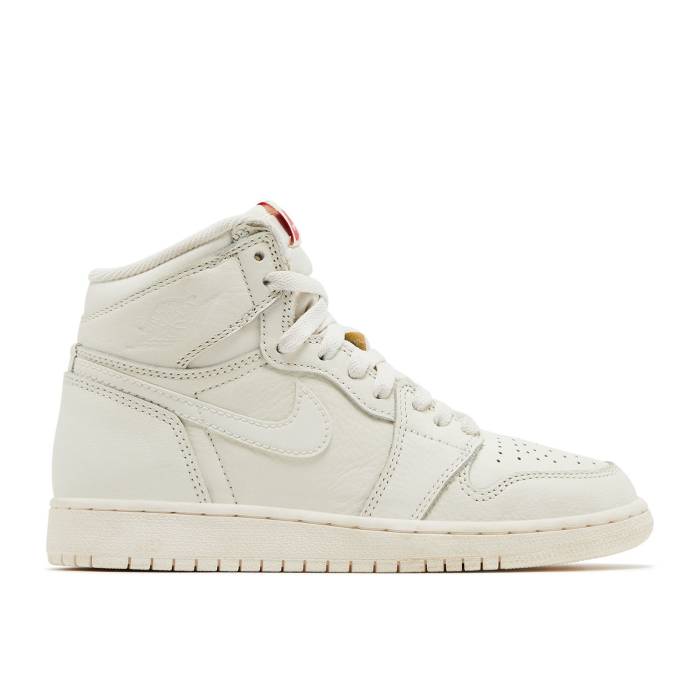 iCL@GAW[_ Air Jordan y Jordan 1 Retro High Og Gs 'Sail' Youth z WjA LbY