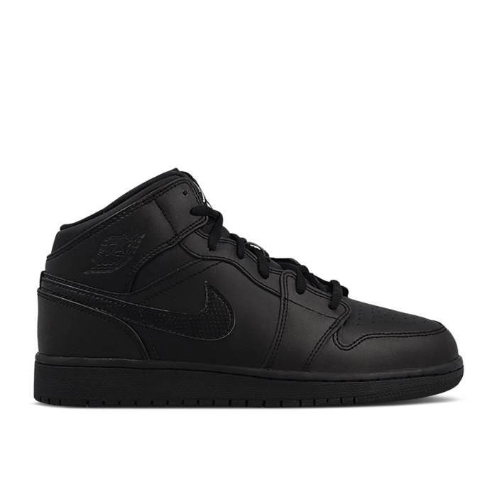 iCL@GAW[_ Air Jordan y Jordan 1 Retro Mid Gs 'Black' Youth z WjA LbY