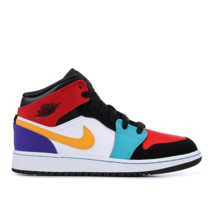 iCL@GAW[_ Air Jordan y Jordan 1 Mid Gs 'Multi-Color' Youth z WjA LbY