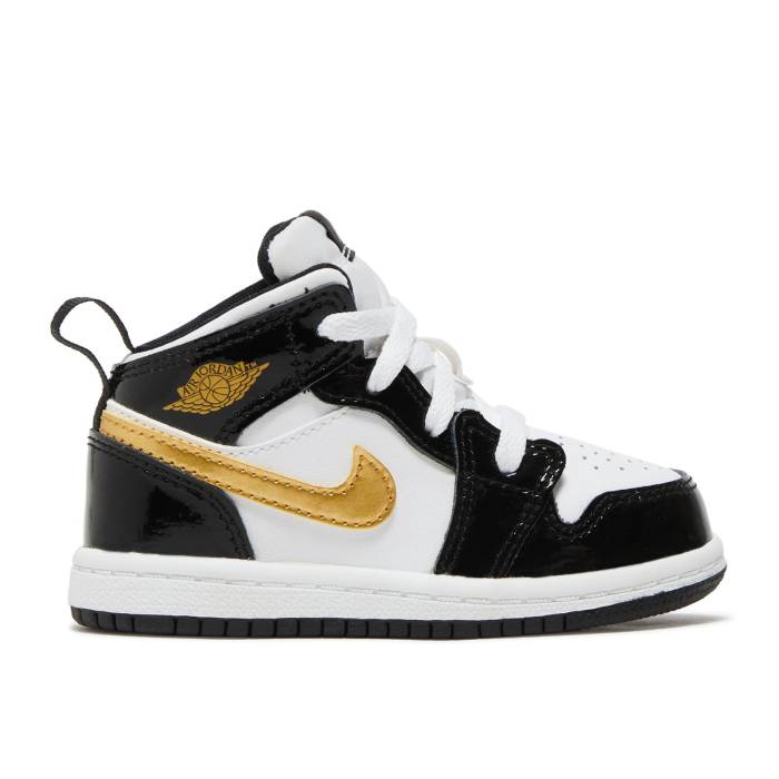 iCL@GAW[_ Air Jordan y Jordan 1 Mid Patent Se Td 'Black Gold' Infant z xr[