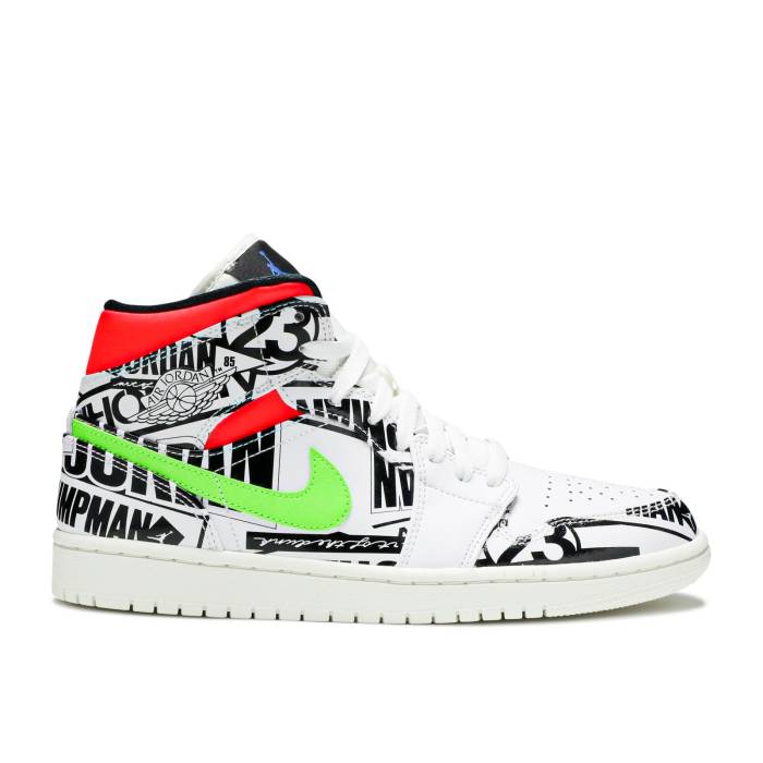 iCL@GAW[_ Air Jordan y Jordan 1 Mid 'Over-Print Logos' Men z Y