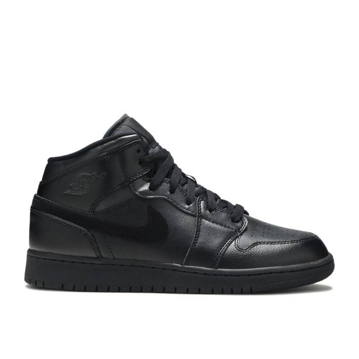 iCL@GAW[_ Air Jordan y Jordan 1 Mid Gs 'Deep Black' Youth z WjA LbY