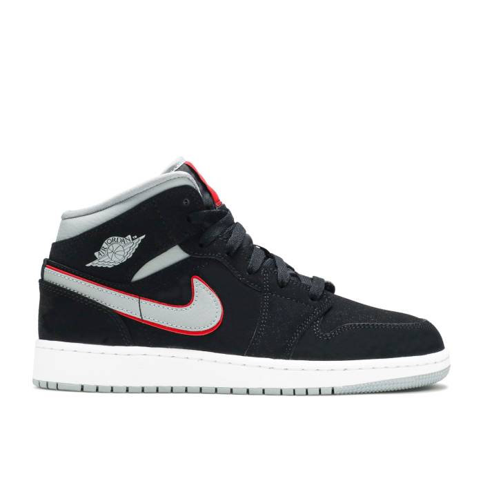 iCL@GAW[_ Air Jordan y Jordan 1 Mid Gs 'Black Particle Grey' Youth z WjA LbY