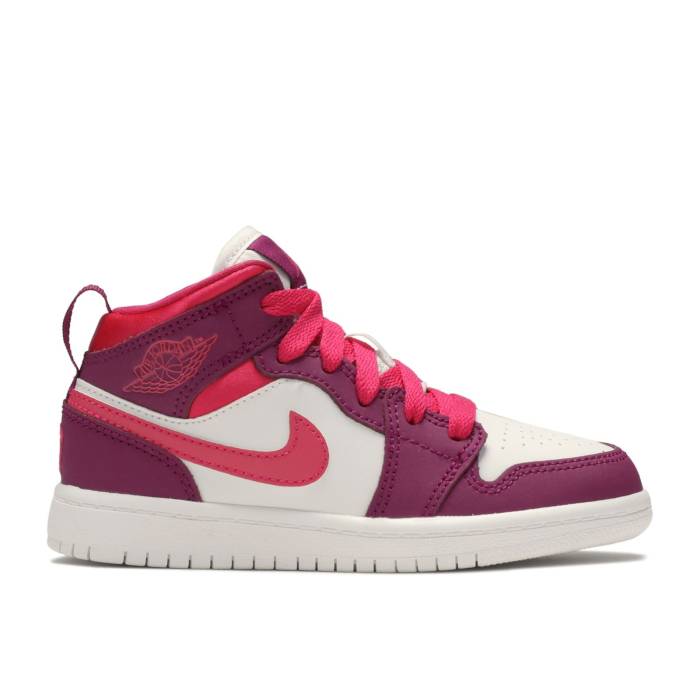 iCL@GAW[_ Air Jordan y Jordan 1 Mid Ps 'True Berry Rush Pink' Youth z WjA LbY
