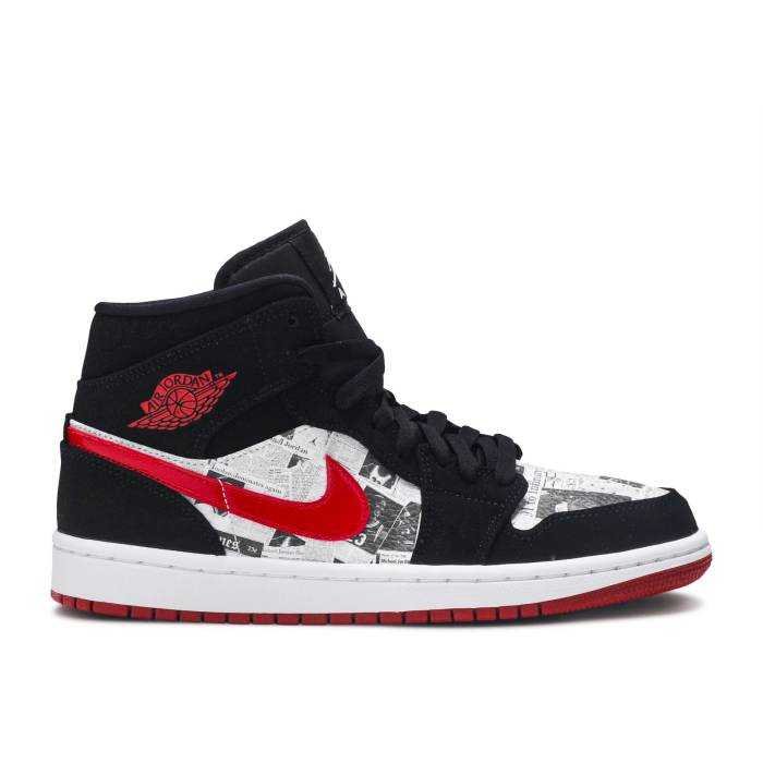 iCL@GAW[_ Air Jordan y Jordan 1 Mid Se 'Newspaper Air Times' Men z Y