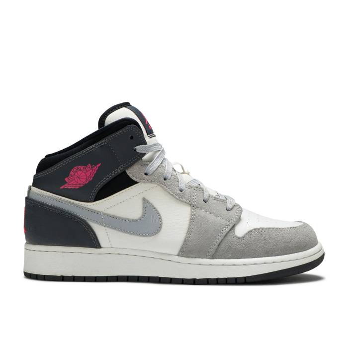 硼 Air Jordan  Jordan 1 Mid Gs 'White Grey Hyper Pink' Youth  ˥ å