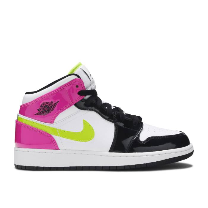 iCL@GAW[_ Air Jordan y Jordan 1 Mid Se Gs 'Cyber Active Fuchsia' Youth z WjA LbY