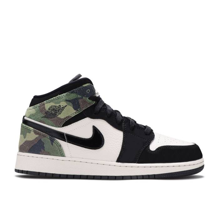 iCL@GAW[_ Air Jordan y Jordan 1 Mid Se Gs 'Camo' Youth z WjA LbY