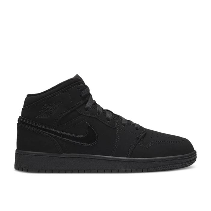 iCL@GAW[_ Air Jordan y Jordan 1 Mid Gs 'Triple Black' Youth z WjA LbY
