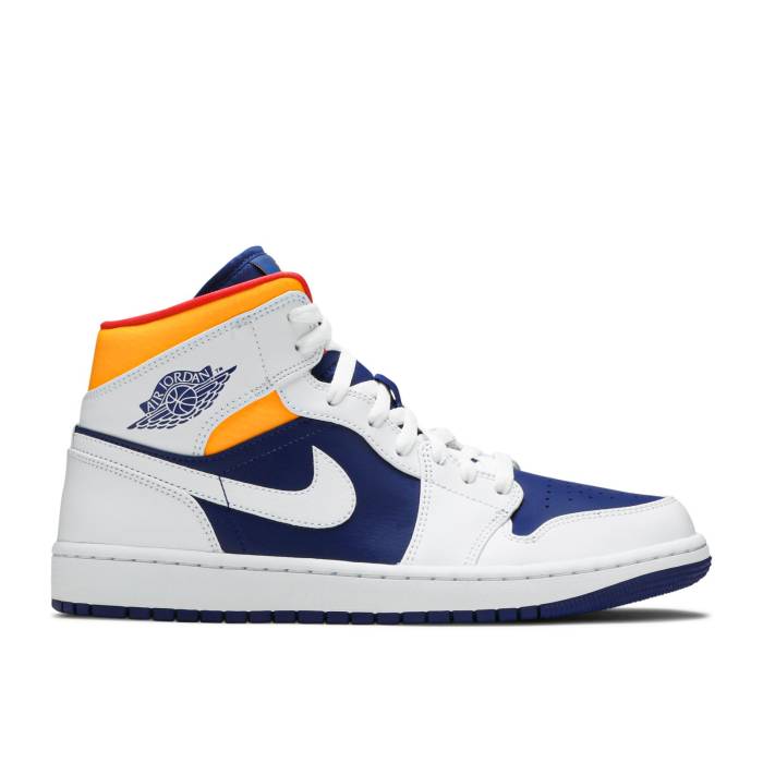 iCL@GAW[_ Air Jordan y Jordan 1 Mid 'White Deep Royal Blue' Men z Y
