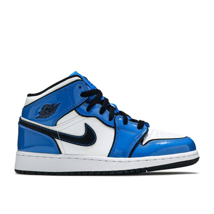 iCL@GAW[_ Air Jordan y Jordan 1 Mid Se Gs 'Signal Blue' Youth z WjA LbY