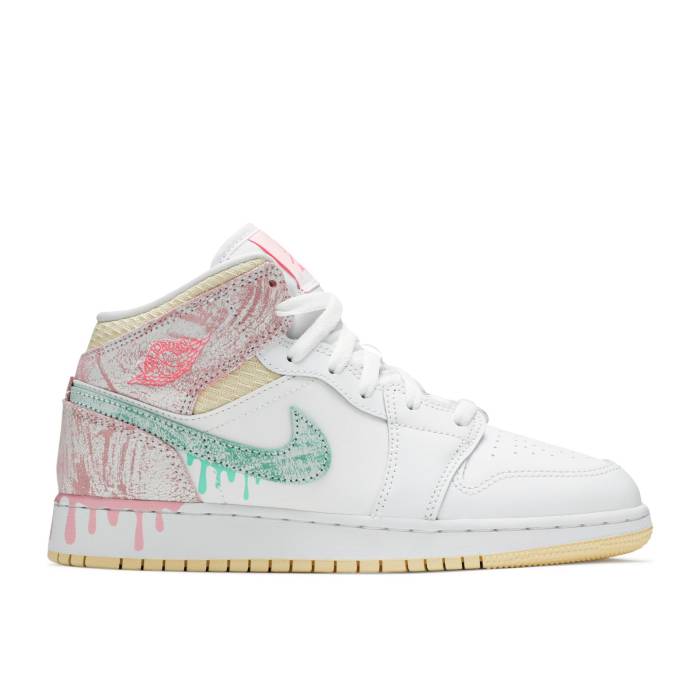 iCL@GAW[_ Air Jordan y Jordan 1 Mid Se Gs 'Ice Cream' Youth z WjA LbY