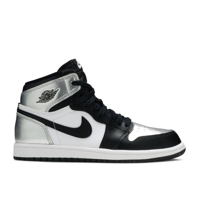 iCL@GAW[_ Air Jordan y Jordan 1 Retro High Og Ps 'Silver Toe' Youth z WjA LbY