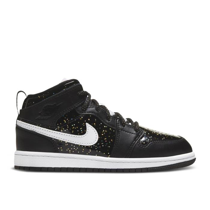 iCL@GAW[_ Air Jordan y Jordan 1 Mid Se Ps 'Black Glitter' Youth z WjA LbY
