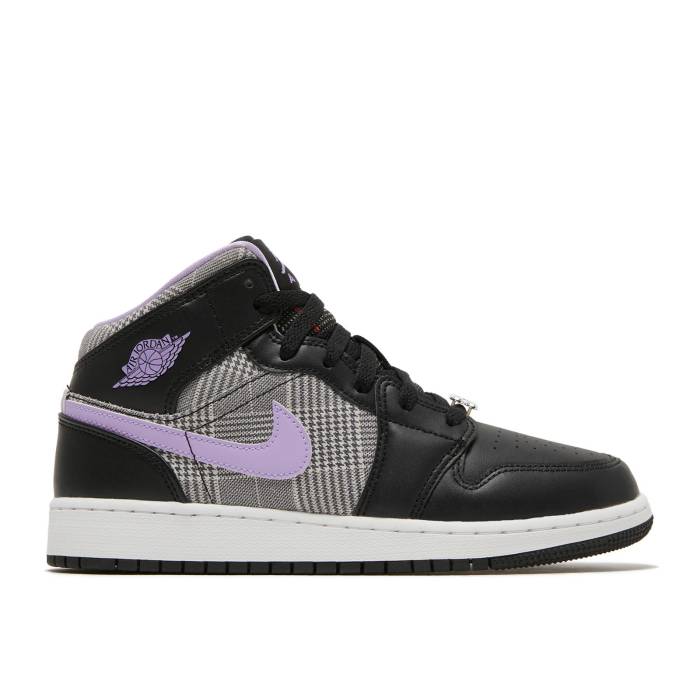 iCL@GAW[_ Air Jordan y Jordan 1 Mid Se Gs 'Houndstooth' Youth z WjA LbY