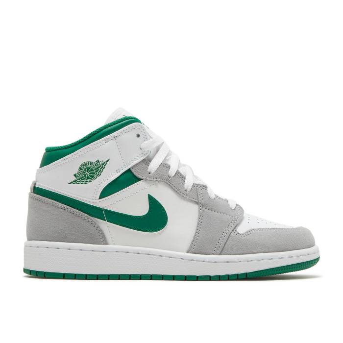iCL@GAW[_ Air Jordan y Jordan 1 Mid Se Gs 'Grey Pine Green' Youth z WjA LbY