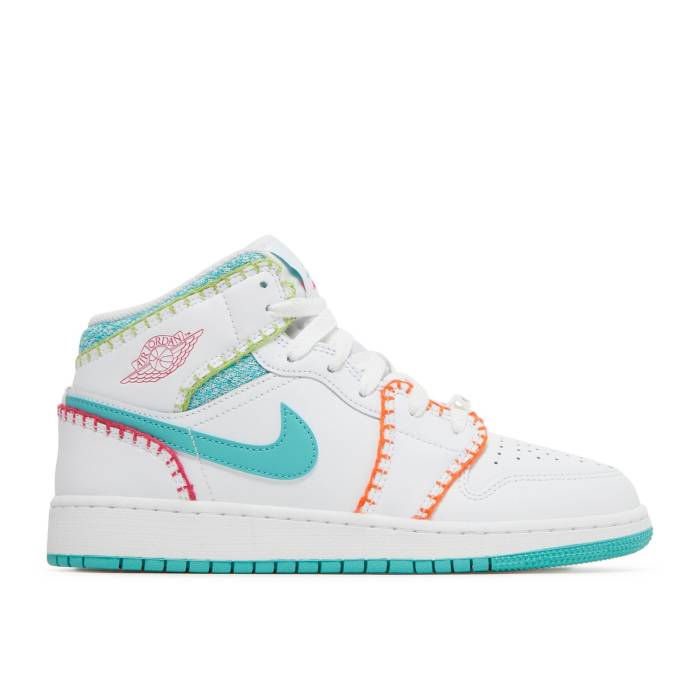 iCL@GAW[_ Air Jordan y Jordan 1 Mid Se Gs 'Multi Knit' Youth z WjA LbY