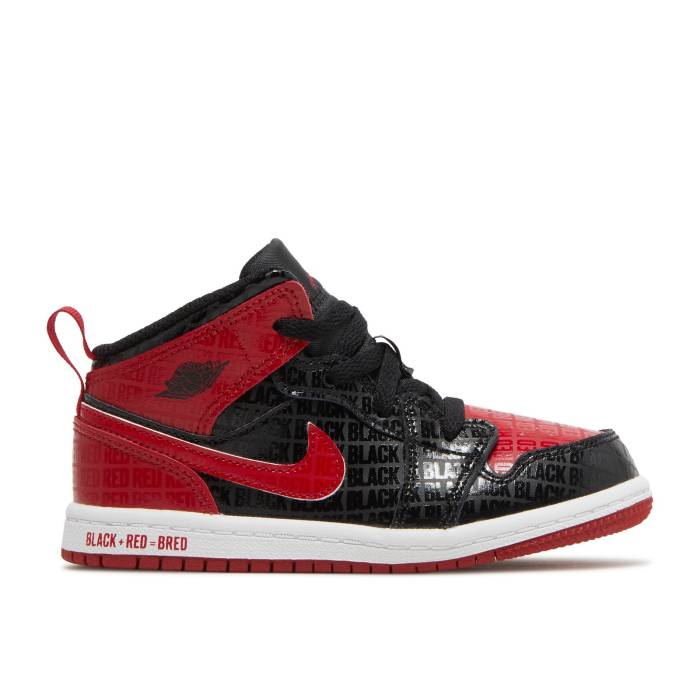iCL@GAW[_ Air Jordan y Jordan 1 Mid Ss Td 'Black + Red = Bred' Infant z xr[