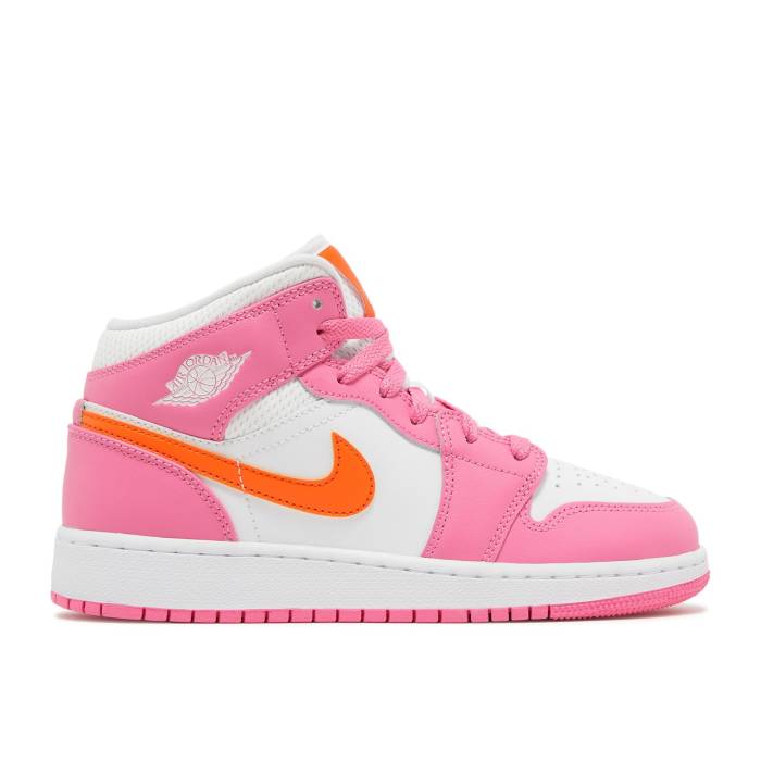 iCL@GAW[_ Air Jordan y Jordan 1 Mid Gs 'Pinksicle Orange' Youth z WjA LbY