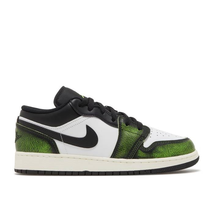 iCL@GAW[_ Air Jordan y Jordan 1 Low Se Gs 'Wear-Away - Electric Green' Youth z WjA LbY