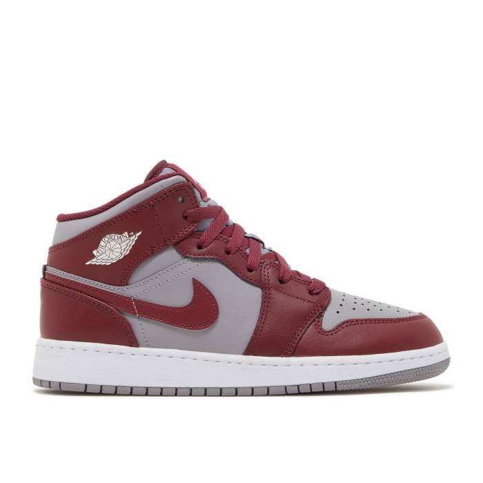 iCL@GAW[_ Air Jordan y Jordan 1 Mid Gs 'Cherrywood Red' Youth z WjA LbY
