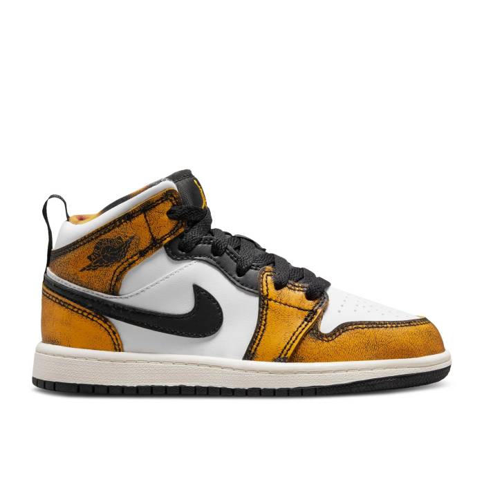 iCL@GAW[_ Air Jordan y Jordan 1 Mid Se Ps 'Wear-Away - Taxi' Youth z WjA LbY