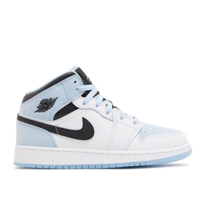 iCL@GAW[_ Air Jordan y Jordan 1 Mid Se Gs 'White Ice Blue' Youth z WjA LbY