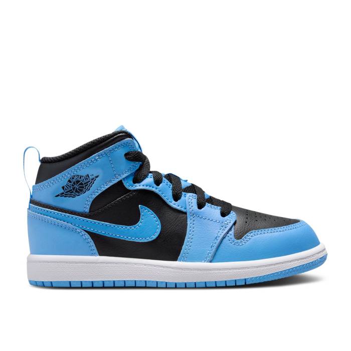 iCL@GAW[_ Air Jordan y Jordan 1 Mid Ps 'University Blue Black' Youth z WjA LbY