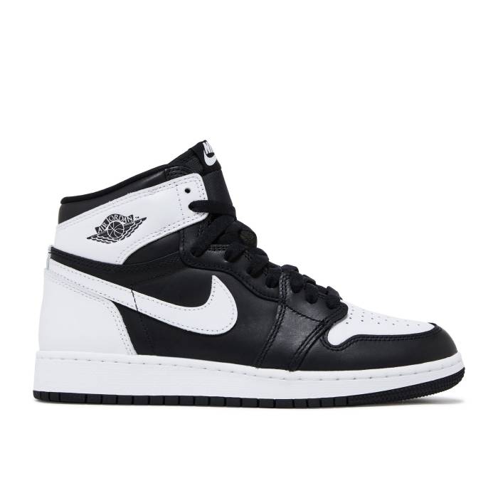 iCL@GAW[_ Air Jordan y Jordan 1 Retro High Og Gs 'Black White 2.0' Youth z WjA LbY