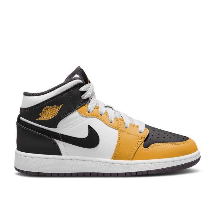 iCL@GAW[_ Air Jordan y Jordan 1 Mid Gs 'Yellow Ochre' Youth z WjA LbY