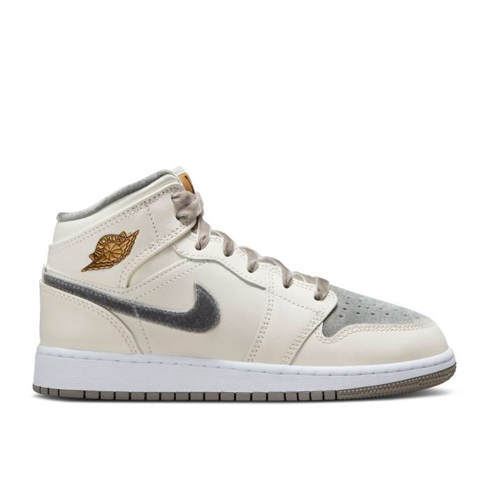 iCL@GAW[_ Air Jordan y Jordan 1 Mid Se Gs 'Pewter Velvet Toe' Youth z WjA LbY