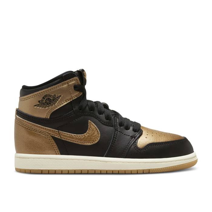 硼 Air Jordan  Jordan 1 Retro High Og Ps 'Black Metallic Gold' Youth  ˥ å