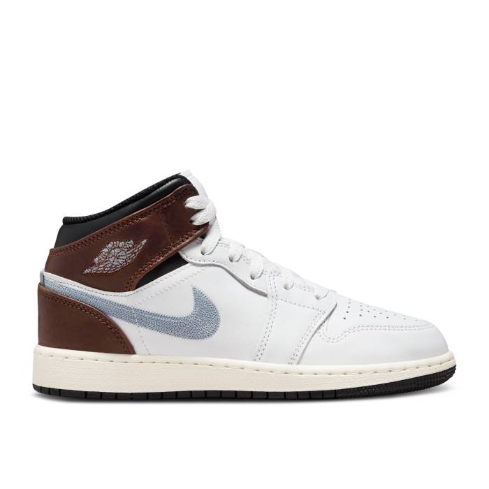 iCL@GAW[_ Air Jordan y Jordan 1 Mid Se Gs 'White Blue Grey' Youth z WjA LbY
