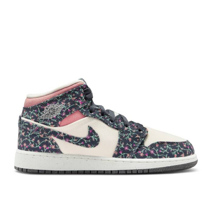 iCL@GAW[_ Air Jordan y Jordan 1 Mid Se Gs 'Floral' Youth z WjA LbY