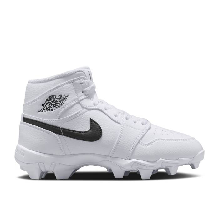 iCL@GAW[_ Air Jordan y Jordan 1 Mid Cleat Gs 'White Black' Youth z WjA LbY
