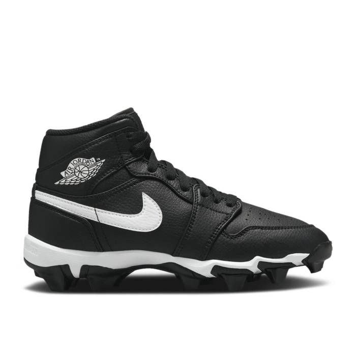 iCL@GAW[_ Air Jordan y Jordan 1 Mid Cleat Gs 'Black White' Youth z WjA LbY