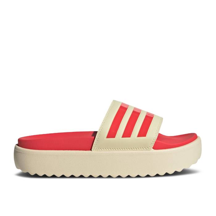 ǥ Adidas  Wmns Adilette Platform Slide 'Warm Vanilla Semi Lucid Red' Women  ǥ