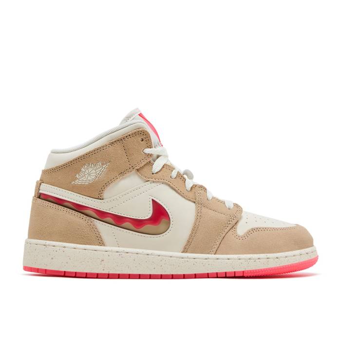 iCL@GAW[_ Air Jordan y Jordan 1 Mid Se Gs 'Peanut Butter &amp; Jelly' Youth z WjA LbY