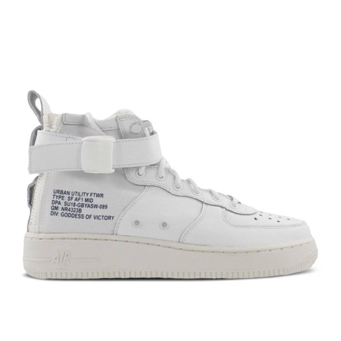 iCL Nike y Sf Air Force 1 Mid Qs Gs 'Triple White' Youth z WjA LbY