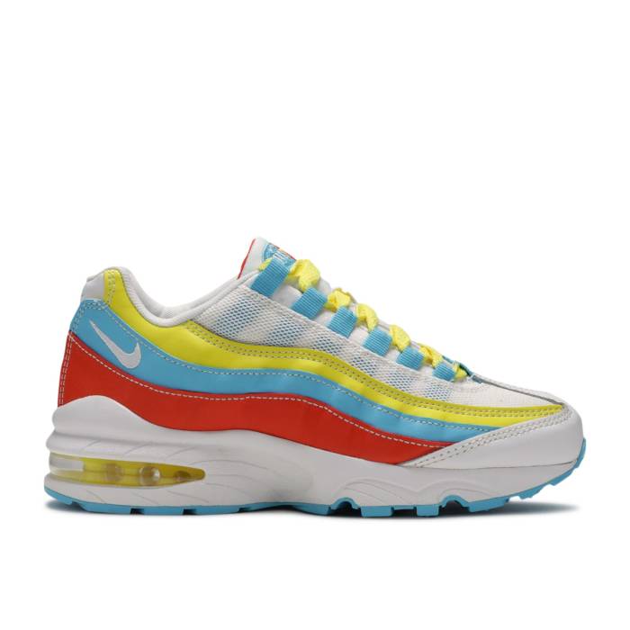 ʥ Nike  Air Max 95 Gs 'White Blue Fury Opti Yellow' Youth  ˥ å