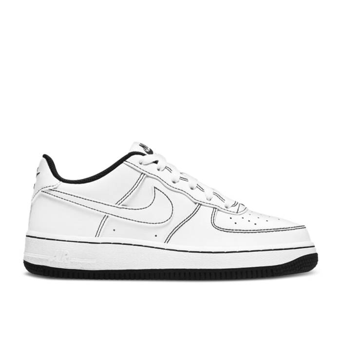 iCL Nike y Air Force 1 '07 Low Gs 'Contrast Stitch - White Black' Youth z WjA LbY