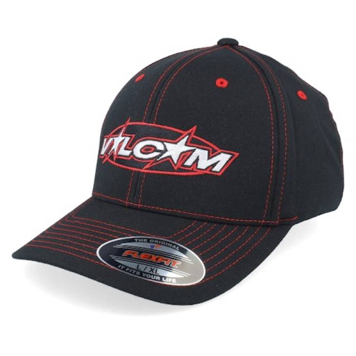 {R Volcom y Hot Tune Black Flexfit - z t@bV Yt@bV Xq Lbv