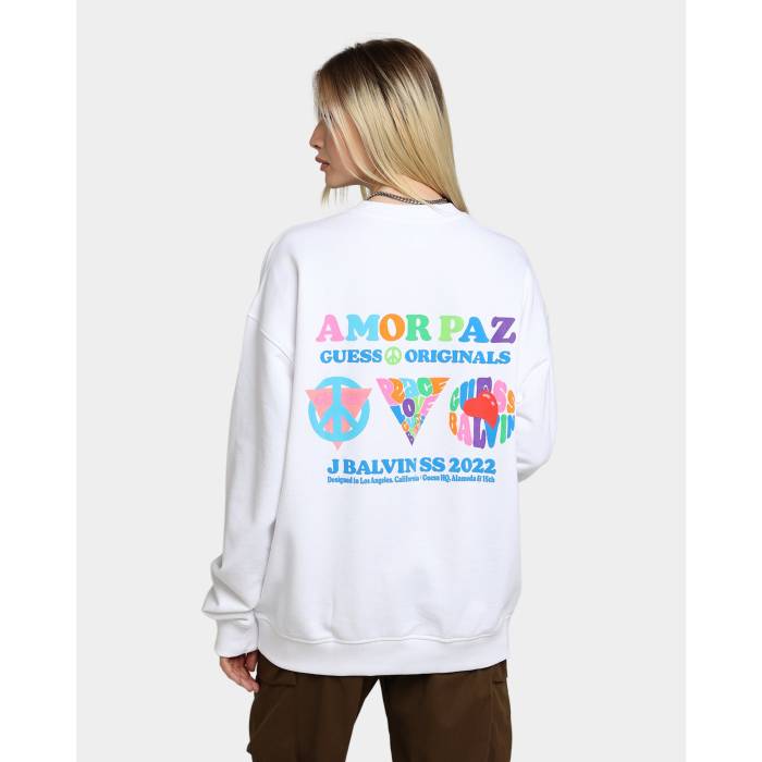 Guess Originals 【 X J Balvin Amor Sweat Shirt Womens 】 ファッション レディースファッション トップス トレーナー レディ
