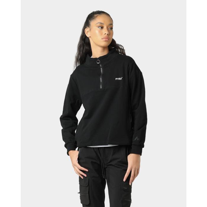 Pyra 【 Women's Quarter Zip Pull Over Womens 】 ファッション レディースファッション トップス トレーナー レディース