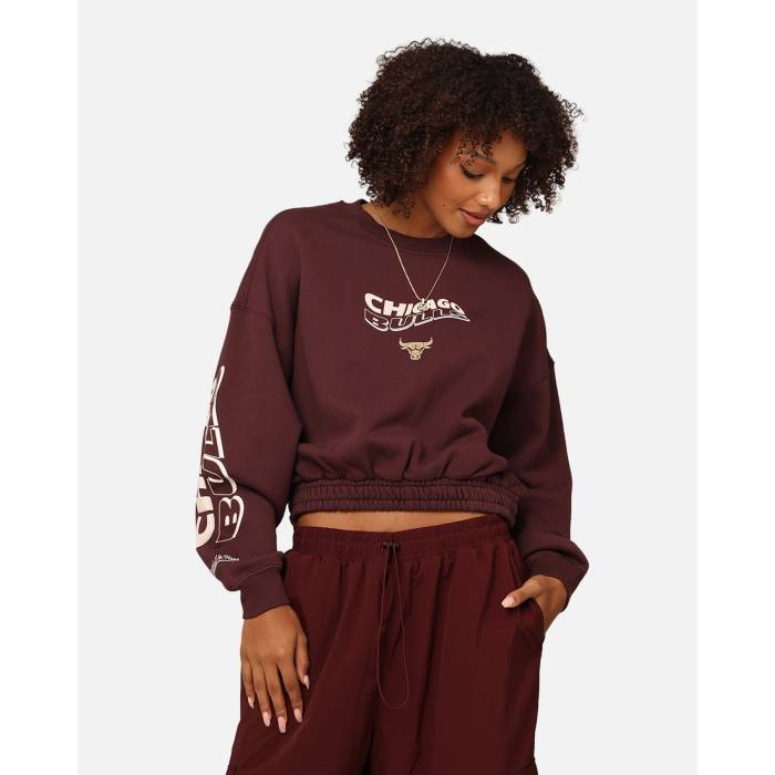 ミッチェル&ネス Mitchell & Ness 【 Women's Chicago Bulls Dazed Cropped Crewneck Womens 】 レディース