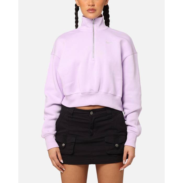 ナイキ Nike 【 Women's Sportswear Pheonix Fleece Cropped Half Zip Sweatshirt Womens 】 レディース