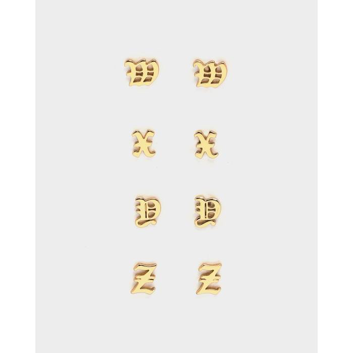 Raising Hell 【 Women's Gothic Alphabet Stud Earrings Womens 】 ファッション レディースファッション トップス トレーナー