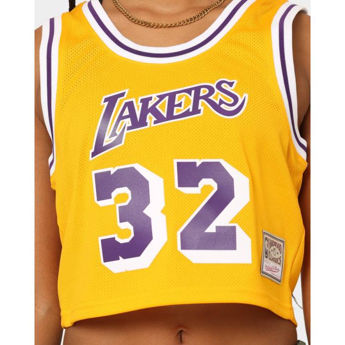 ミッチェル&ネス Mitchell & Ness 【 Women's Los Angeles Lakers Earvin "Magic" Johnson #32 Nba Cropped Jersey Womens 】 レディース