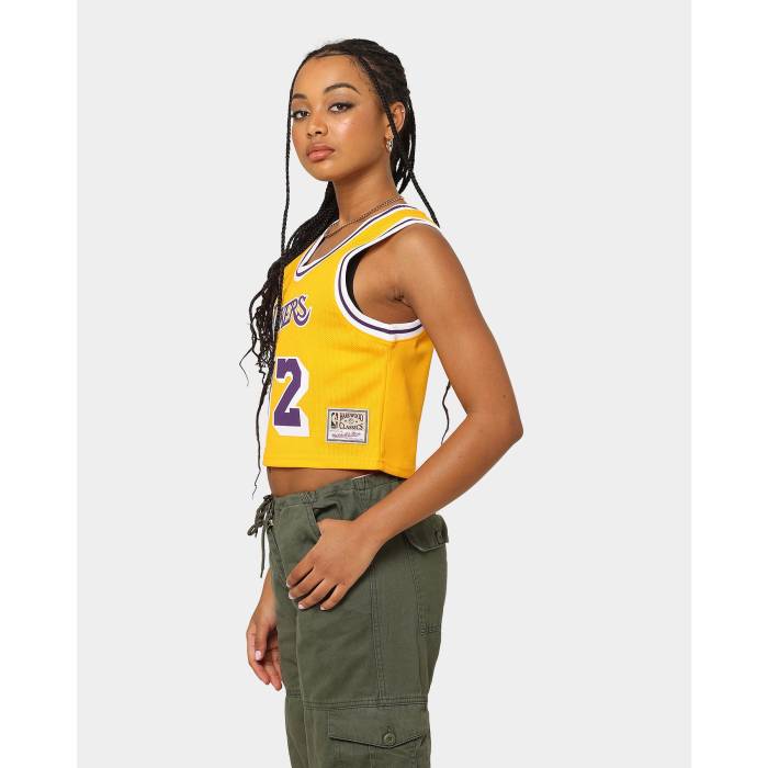ミッチェル&ネス Mitchell & Ness 【 Women's Los Angeles Lakers Earvin "Magic" Johnson #32 Nba Cropped Jersey Womens 】 レディース